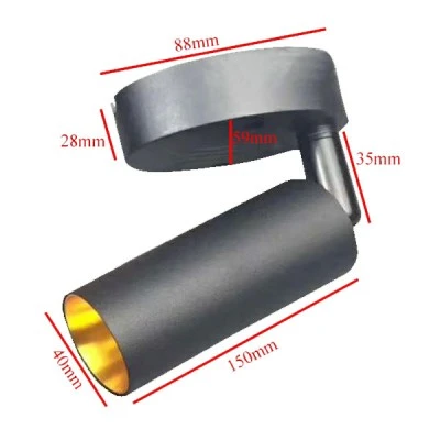 Φωτιστικό led σποτ μαύρο επίτοιχο 10W 840lm 4000K ενδιάμεσο λευκό φως 40x150mm Φωτιστικό led σποτ μαύρο επίτοιχο 10W 840lm 4000K ενδιάμεσο λευκό φως 40x150mm