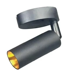 Φωτιστικό led σποτ μαύρο επίτοιχο 10W 820lm 3000K θερμό λευκό φως 40x150mm