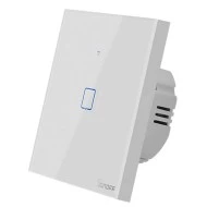 Διακόπτης τοίχου SONOFF smart ΤΧ-T2EU1C αφής μονός λευκός για απομακρυσμένο έλεγχο μέσω smartphone