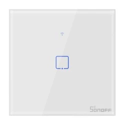 Διακόπτης τοίχου SONOFF smart ΤΧ-T2EU1C αφής μονός λευκός για απομακρυσμένο έλεγχο μέσω smartphone