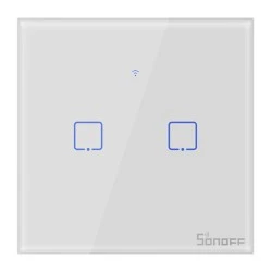 Διακόπτης SONOFF smart ΤΧ-T2EU2C αφής διπλός για απομακρυσμένο φωτισμό χώρου μέσω smartphone
