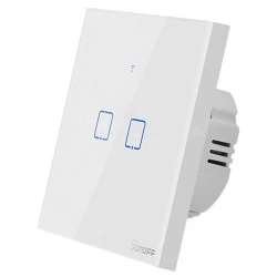 Διακόπτης SONOFF smart ΤΧ-T2EU2C αφής διπλός για απομακρυσμένο φωτισμό χώρου μέσω smartphone
