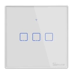 Smart διακόπτης SONOFF ΤΧ-T2EU3C αφής τριπλός λευκός για απομακρυσμένο έλεγχο μέσω smartphone