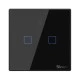 SONOFF smart διακόπτης ΤΧ-T3EU2C αφής διπλός μαύρος με δυνατότητα απομακρυσμένης διαχείρισης