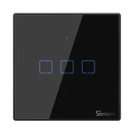 SONOFF smart διακόπτης ΤΧ-T3EU3C αφής τριπλός μαύρος με δυνατότητα απομακρυσμένης διαχείρισης