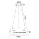 Κρεμαστό LED φωτιστικό 32W θερμό φως 3000k 2560lm 3000K μαύρο μεταλλικό IP20 D40xh140cm