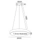 Κρεμαστό LED φωτιστικό 32W θερμό φως 3000k 2560lm λευκό μεταλλικό D40xh140cm IP20