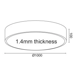 Led φωτιστικό οροφής OPTIMUS 100W θερμό φως 3000k 8000lm λευκό μεταλλικό D100xh10cm