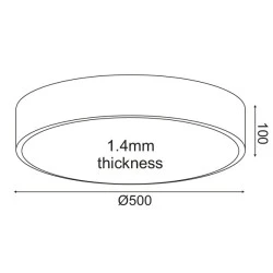 Φωτιστικό οροφής LED OPTIMUS 60W 4800lm 3000k θερμό λευκό φως D75xh10cm μαύρο μεταλλικό