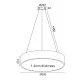 Κρεμαστό φωτιστικό LED 32W θερμό φως 3000k 2560lm D35xh140cm λευκό μεταλλικό