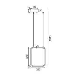 Φωτιστικό οροφής κρεμαστό LED SYMETRIA 15W 3000k θερμό λευκό φως 1390lm μαύρο μεταλλικό