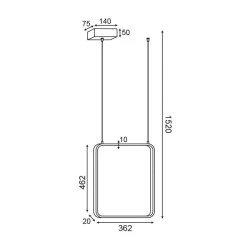 Φωτιστικό οροφής κρεμαστό LED SYMETRIA 19W 3000k θερμό λευκό φως 1820lm μεταλλικό λευκό
