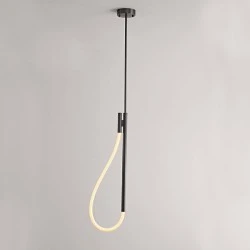 Φωτιστικό κρεμαστό Led Malpo 12W θερμό χρώμα φωτός 536lm μαύρο μεταλλικό με σιλικόνη  L18.5xH150cm