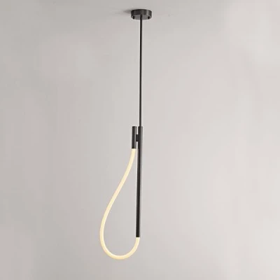 Φωτιστικό κρεμαστό Led Malpo 12W θερμό χρώμα φωτός 536lm μαύρο μεταλλικό με σιλικόνη  L18.5xH150cm