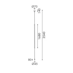 Φωτιστικό κρεμαστό Led Malpo 20W θερμό χρώμα φωτός 1056lm από μέταλλο & σιλικόνη μαύρο χρώμα D4xH180cm