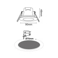Led σποτ στρόγγυλο λευκό 5W 230V AC θερμό φως 3000k 400lm δέσμης 120° 30000h στεγανό IP65
