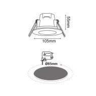 Led σποτ στρόγγυλο λευκό 8W 230V AC ενδιάμεσο φως 4000k 650lm δέσμης 120° στεγανό IP65