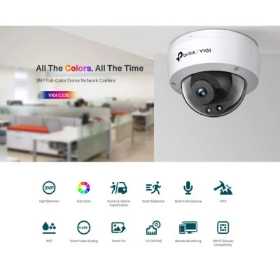 Kάμερα  TP-LINK IP VIGI C230 με φακό 4mm & ανάλυση έως 3MP, PoE IP67/IK10