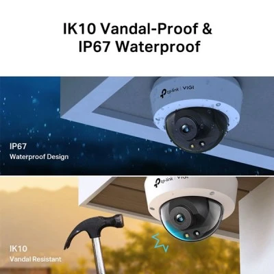 Kάμερα  TP-LINK IP VIGI C230 με φακό 4mm & ανάλυση έως 3MP, PoE IP67/IK10