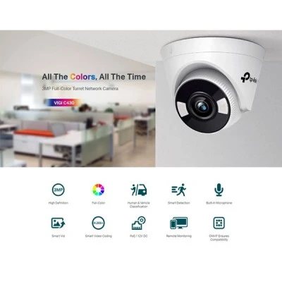 Κάμερα δικτυακή TP-LINK IP VIGI C430 με φακό 4mm & ανάλυση 3MP PoE, Ver. 1.0