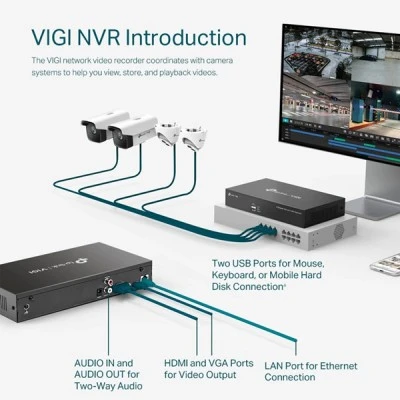 Καταγραφικό TP-LINK NVR δικτυακό VIGI NVR1008H με ανάλυση 8MP, 8 κανάλια, Ver. 2.0 κατάλληλο για 4 κάμερες
