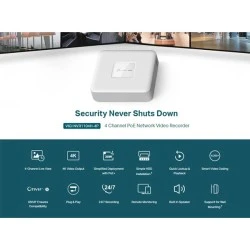 Καταγραφικό TP-LINK NVR VIGI NVR1104H-4P με ανάλυση 8MP με 4 κανάλια PoE+, Ver. 1.0