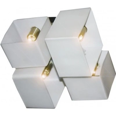 Φωτιστικό Opal Glass τετράφωτο οροφής και απλίκα με οπάλ γυάλινους κύβους για 4 λάμπες με ντουί G9