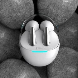 Earphones με θήκη φόρτισης CELEBRAT True Wireless Φ13mm σύνδεση μέσω ΒΤ σε λευκό χρώμα