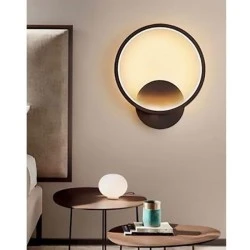LED φωτιστικό απλίκα μαύρη στρογγυλή 12W 3 σε 1 φωτισμό με εναλλαγή απόχρωσης 1020lm