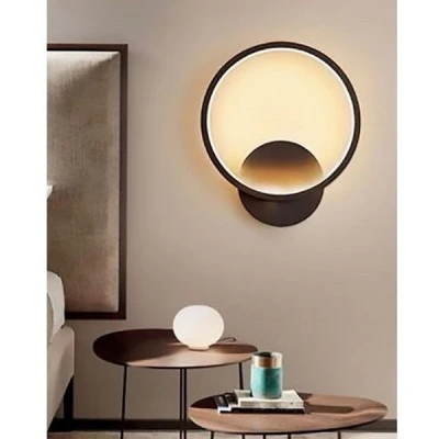 LED φωτιστικό απλίκα μαύρη στρογγυλή 12W 3 σε 1 φωτισμό με εναλλαγή απόχρωσης 1020lm LED φωτιστικό απλίκα μαύρη στρογγυλή 12W 3 σε 1 φωτισμό με εναλλαγή απόχρωσης 1020lm