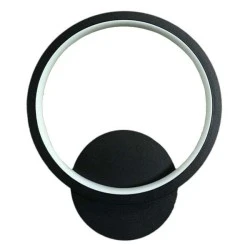 LED φωτιστικό απλίκα μαύρη στρογγυλή 12W 3 σε 1 φωτισμό με εναλλαγή απόχρωσης 1020lm