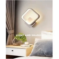LED φωτιστικό απλίκα λευκή τετράγωνη 18W 3 σε 1 φωτισμό με εναλλαγή απόχρωσης 1800lm