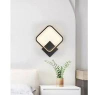 LED φωτιστικό απλίκα μαύρη τετράγωνη 12W 3 σε 1 φωτισμό με εναλλαγή απόχρωσης 1020lm