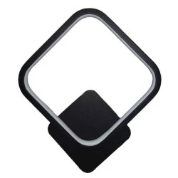 LED φωτιστικό απλίκα μαύρη τετράγωνη 12W 3 σε 1 φωτισμό με εναλλαγή απόχρωσης 1020lm