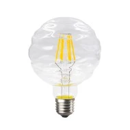 Λάμπα led filament σφαιρική ντιμαριζόμενη ανάγλυφη Ε27 6W 230V 2700k θερμό λευκό φως 690Lm