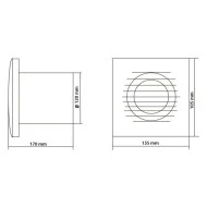 Εξαεριστήρας μπάνιου EUROPLAST X120 λευκός Φ120 20W 150m3/h 230V επίτοιχης τοποθέτησης Εξαεριστήρας μπάνιου EUROPLAST X120 λευκός Φ120 20W 150m3/h 230V επίτοιχης τοποθέτησης