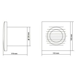 Εξαεριστήρας μπάνιου EUROPLAST X120 λευκός Φ120 20W 150m3/h 230V επίτοιχης τοποθέτησης