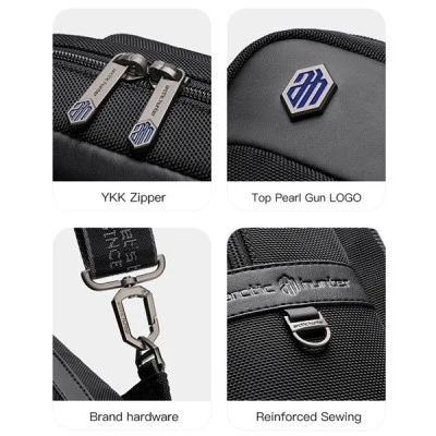Τσάντα Crossbody ARCTIC HUNTER XB00116 αδιάβροχη μαύρη με θήκη για tablet & θύρα USB