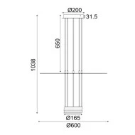 Φωτιστικό οροφής ELIA LED 18W θερμό φως 3000k 1260lm μαύρο μεταλλικό D60xh104cm IP20