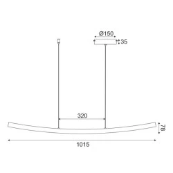 Κρεμαστό φωτιστικό LED NAAVA 20W θερμό φως 3000k 1400lm λευκό αλουμίνιο IP20 102x15x110cm