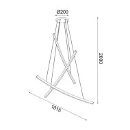 Κρεμαστό LED NAAVA φωτιστικό 60W θερμό φως 3000k 4200lm λευκό αλουμινίου 102x15x110cm IP20