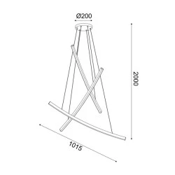 Κρεμαστό LED NAAVA φωτιστικό 60W θερμό φως 3000k 4200lm λευκό αλουμινίου 102x15x110cm IP20