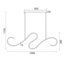 LED κρεμαστό φωτιστικό CALISTA 27W θερμό φως 3000k 1890lm χρυσό αλουμίνιο 110x6xh175cm IP20