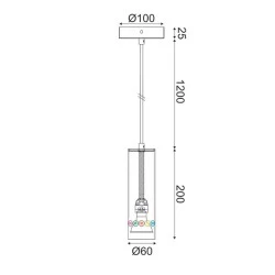 Κρεμαστό φωτιστικό BUTTONS 1xGU10 λευκό μεταλλικό D6xd10xh150cm εσωτερικού χώρου IP20