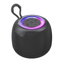 Φορητό ηχείο USAMS 10W Bluetooth με μπαταρία 1200mAh LED φωτισμό σε μαύρο χρώμα