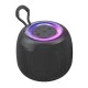 Φορητό ηχείο USAMS 10W Bluetooth με μπαταρία 1200mAh LED φωτισμό σε μαύρο χρώμα
