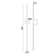 Επίτοιχο LED φωτιστικό AVENUE 15W θερμό φως 3000k 970lm λευκό μεταλλικό 7,5x8x80cm IP20