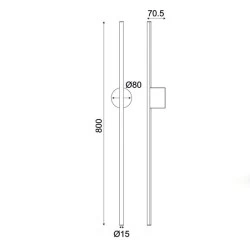 Επίτοιχο LED φωτιστικό AVENUE 15W θερμό φως 3000k 970lm λευκό μεταλλικό 7,5x8x80cm IP20