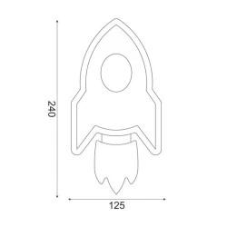 Επίτοιχο LED φωτιστικό NASA 5.5W θερμό φως 3000k 385lm μπλε MDF 24x13x3.8cm