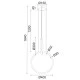 Κρεμαστό φωτιστικό LED VENUS 24W θερμό φως 3000k 1680lm χρώμιο μεταλλικό 40x30xh164cm IP20